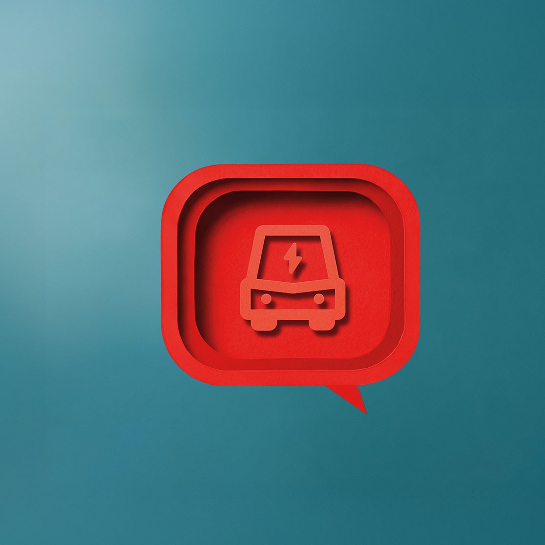 rotes Auto Symbol in der Mitte