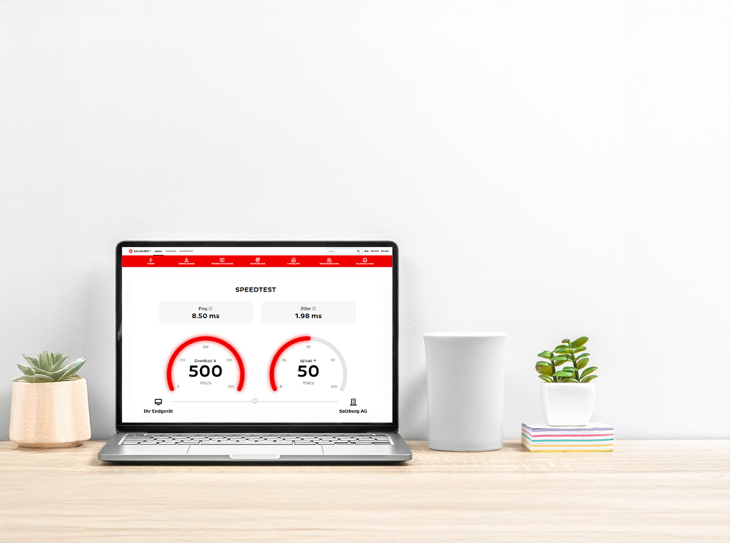 Speedtest Salzburg AG - Internet Geschwindigkeit testen